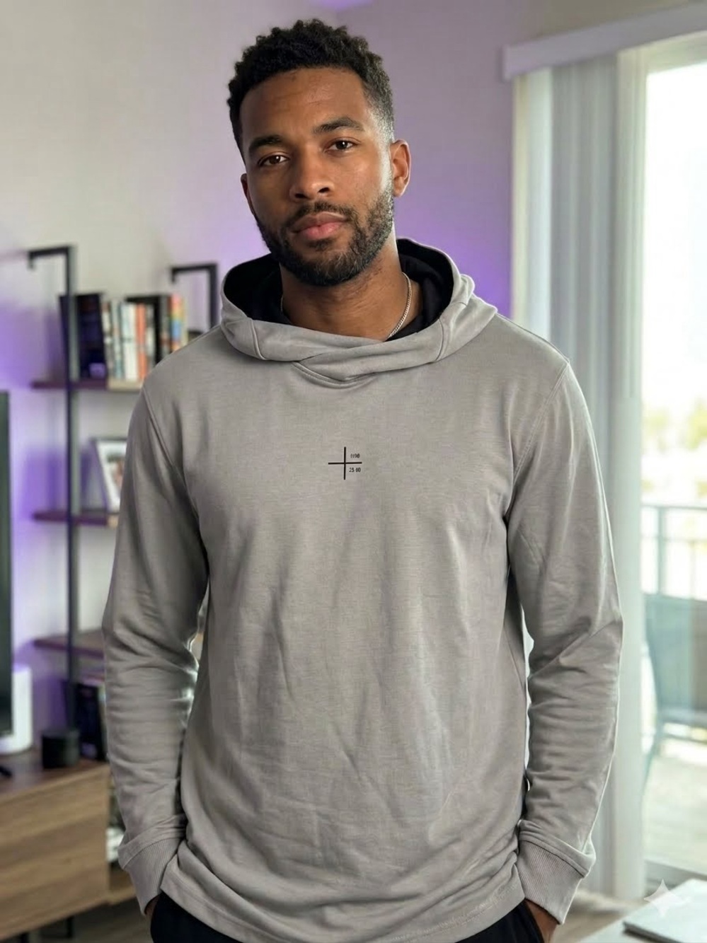 Jack & Jones Core Men's Lightweight Pullover Hoodie Grey NWT- Large